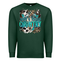 Sports Green born  raised country Premium Sweatshirt - NancyCooperArtShop