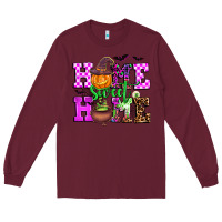 Burgundy halloween home sweet home Long Sleeve Tee - AdoDesignShop