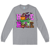 Heather Grey halloween home sweet home Long Sleeve Tee - AdoDesignShop