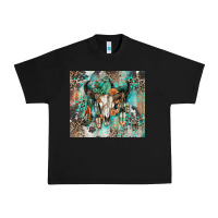 Black cowhide bull skull Urban Heavy Tee - Zillion Design Studio