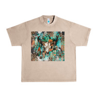 French Oak cowhide bull skull Urban Heavy Tee - Zillion Design Studio