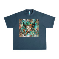 Midnight Navy cowhide bull skull Urban Heavy Tee - Zillion Design Studio
