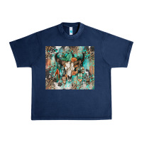Navy cowhide bull skull Urban Heavy Tee - Zillion Design Studio