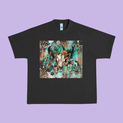 Urban Heavy Tee cowhide bull skull