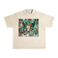 Sandshell cowhide bull skull Urban Heavy Tee - Zillion Design Studio