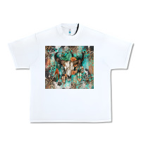 White cowhide bull skull Urban Heavy Tee - Zillion Design Studio