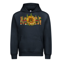 Navy Western Mom With Sunflower Urban Hoodie - BundleAndBundleShop