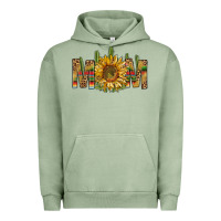 Pigment Oil Green Western Mom With Sunflower Urban Hoodie - BundleAndBundleShop
