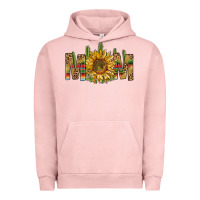 Pigment Salmon Western Mom With Sunflower Urban Hoodie - BundleAndBundleShop