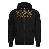 Black sunflowers and turquoise 16oz libbey glass Zipper Hoodie - HRA Design Shop