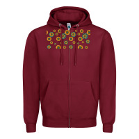 Burgundy sunflowers and turquoise 16oz libbey glass Zipper Hoodie - HRA Design Shop