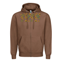 Chestnut sunflowers and turquoise 16oz libbey glass Zipper Hoodie - HRA Design Shop