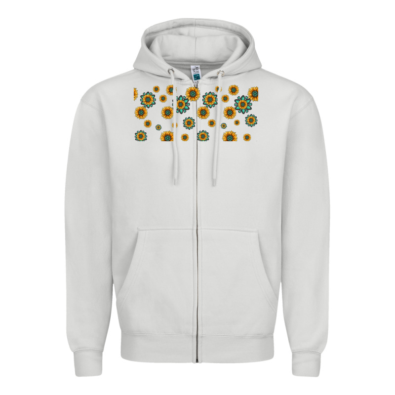 Sunflowers And Turquoise 16oz Libbey Glass Zipper Hoodie by HRA Design Shop | Teevron