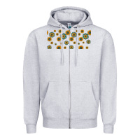 Heather Grey sunflowers and turquoise 16oz libbey glass Zipper Hoodie - HRA Design Shop