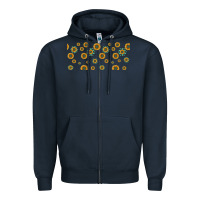 Navy sunflowers and turquoise 16oz libbey glass Zipper Hoodie - HRA Design Shop