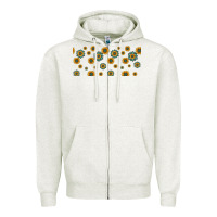 Oatmeal Heather sunflowers and turquoise 16oz libbey glass Zipper Hoodie - HRA Design Shop