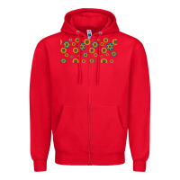 Red sunflowers and turquoise 16oz libbey glass Zipper Hoodie - HRA Design Shop