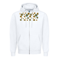 White sunflowers and turquoise 16oz libbey glass Zipper Hoodie - HRA Design Shop