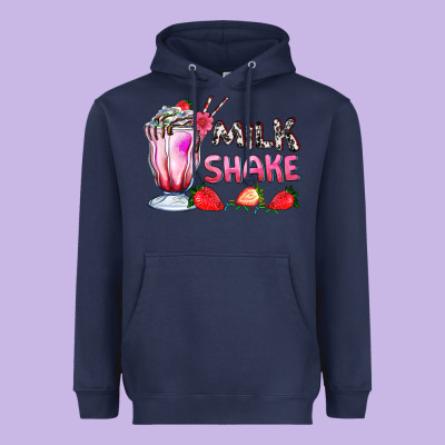 Milkshake With Strawberry Heavyweight Hoodie Designed By Adodesignshop