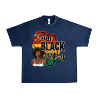 Navy i am black history Urban Heavy Tee - texasbilliewilder