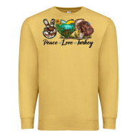 Antique Gold peace love turkey Premium Sweatshirt - LillyAllenDesigns