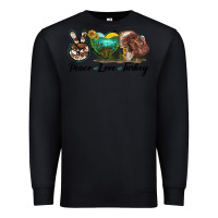 Black peace love turkey Premium Sweatshirt - LillyAllenDesigns