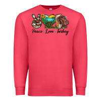 Cardinal peace love turkey Premium Sweatshirt - LillyAllenDesigns