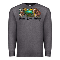 Charcoal Heather peace love turkey Premium Sweatshirt - LillyAllenDesigns