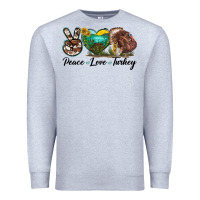 Heather Grey peace love turkey Premium Sweatshirt - LillyAllenDesigns