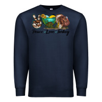Navy peace love turkey Premium Sweatshirt - LillyAllenDesigns