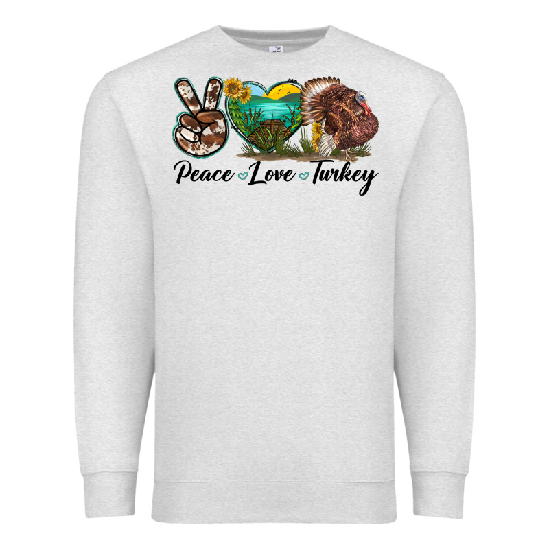 Peace Love Turkey Premium Sweatshirt by LillyAllenDesigns | Teevron