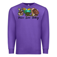 Purple peace love turkey Premium Sweatshirt - LillyAllenDesigns