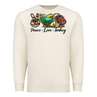 Sandshell peace love turkey Premium Sweatshirt - LillyAllenDesigns