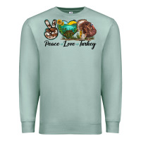 Seafoam peace love turkey Premium Sweatshirt - LillyAllenDesigns