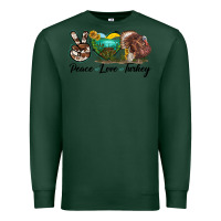 Sports Green peace love turkey Premium Sweatshirt - LillyAllenDesigns