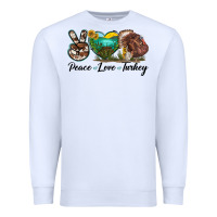 White peace love turkey Premium Sweatshirt - LillyAllenDesigns