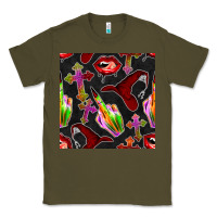 Army Green halloween bad witch seamless pattern Classic Tee - BundleAndBundleShop