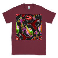 Burgundy halloween bad witch seamless pattern Classic Tee - BundleAndBundleShop