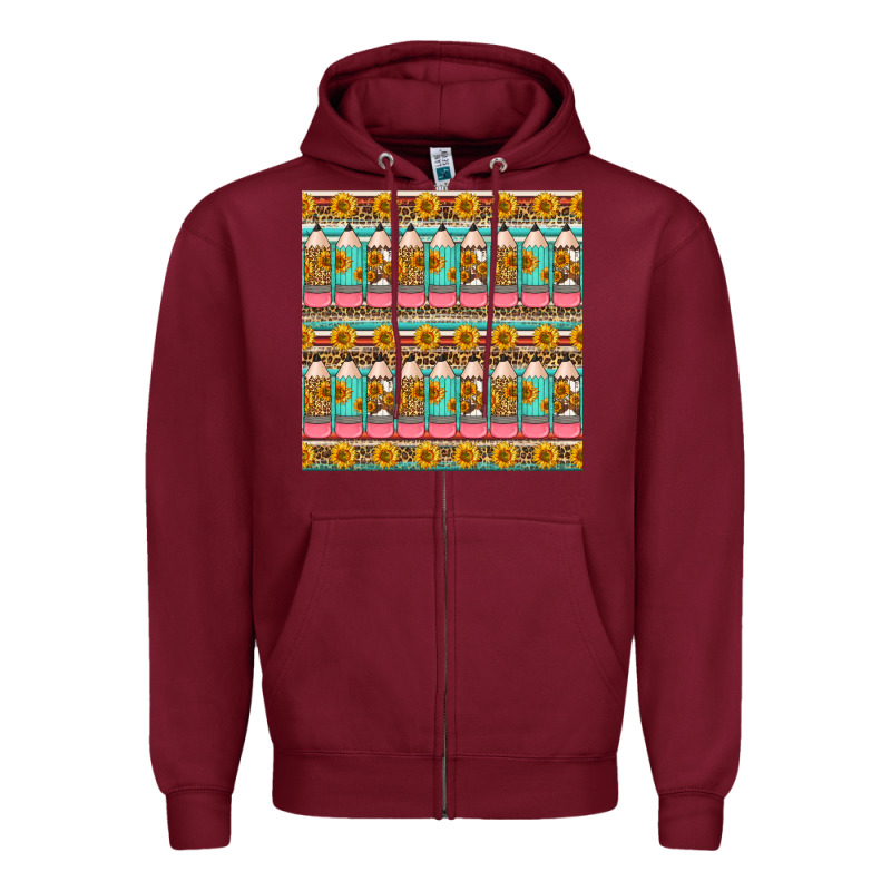 School Teacher Seamless Pattern Zipper Hoodie by HRA Design Shop | Teevron