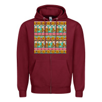 Burgundy school teacher seamless pattern Zipper Hoodie - HRA Design Shop