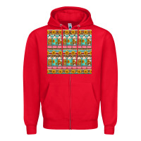 Red school teacher seamless pattern Zipper Hoodie - HRA Design Shop