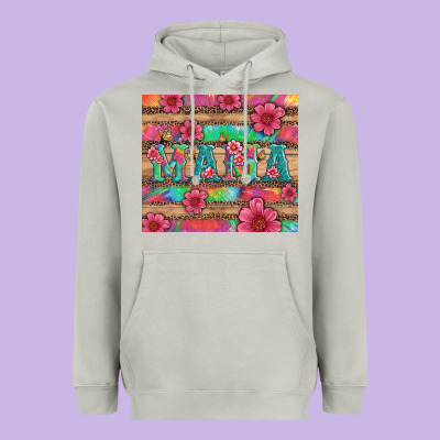 Mama With Tie Dye And Flowers Heavyweight Hoodie Designed By Artiststas