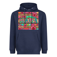 Navy mama with tie dye and flowers Heavyweight Hoodie - Artiststas