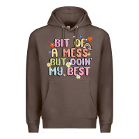 Coffee bit of a mess but doin' my best Premium Hoodie - MaliasSmallBusiness
