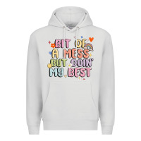 Dove Grey bit of a mess but doin' my best Premium Hoodie - MaliasSmallBusiness