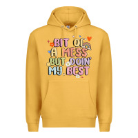 Mustard bit of a mess but doin' my best Premium Hoodie - MaliasSmallBusiness