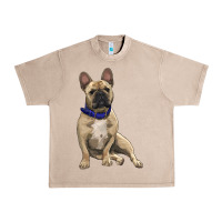 French Oak French bulldog with royal blue Urban Heavy Tee - RanaPortraitStore