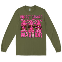 Army Green Breast Cancer Warrior Afro Gnomes Long Sleeve Tee - texasbilliewilder