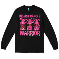 Black Breast Cancer Warrior Afro Gnomes Long Sleeve Tee - texasbilliewilder