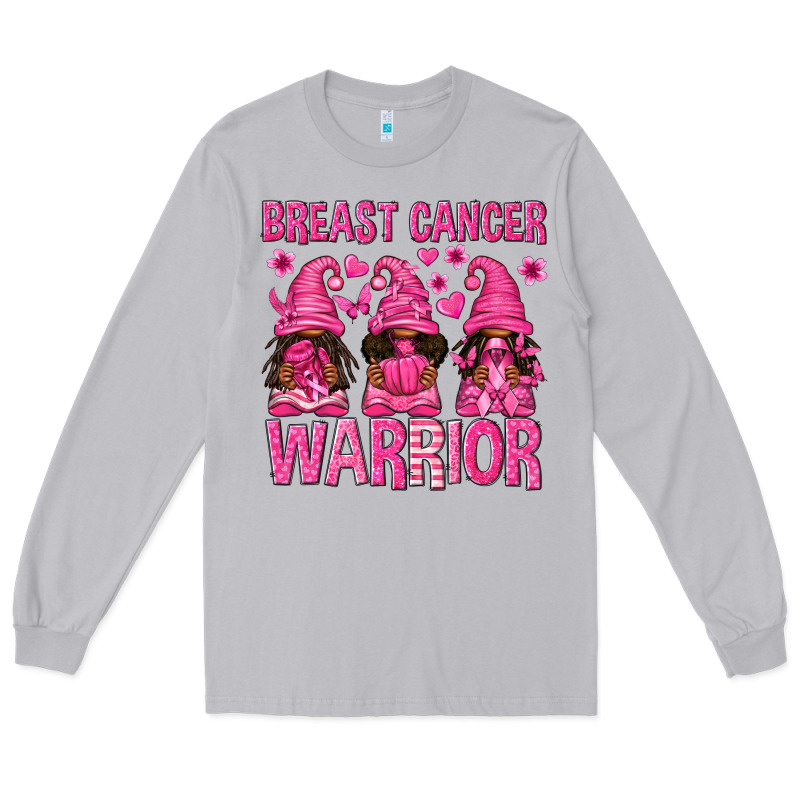 Breast Cancer Warrior Afro Gnomes Long Sleeve Tee by texasbilliewilder | Teevron